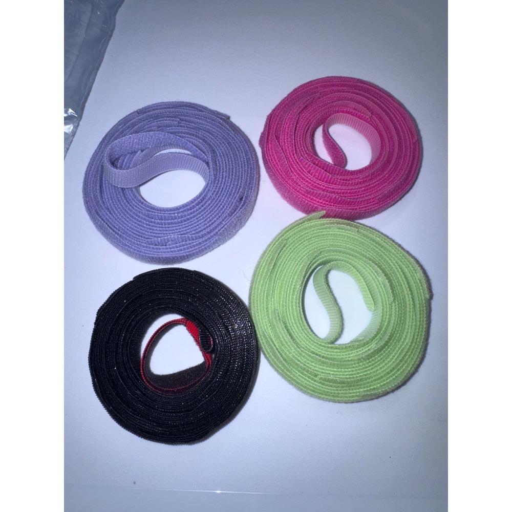 4 Pack Reusable Hook and Loop Cable Straps Multi Color Cord Management Rolls‎